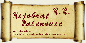 Mijobrat Malenović vizit kartica